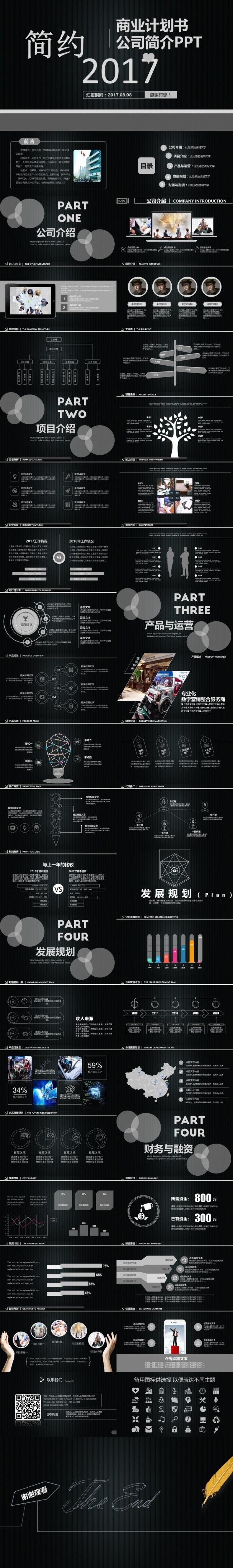 简约简洁框架完整创业融资计划书公司简介宣传商业路演策划PPT