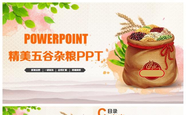 精美五谷杂粮粗粮食品PPT缩略图