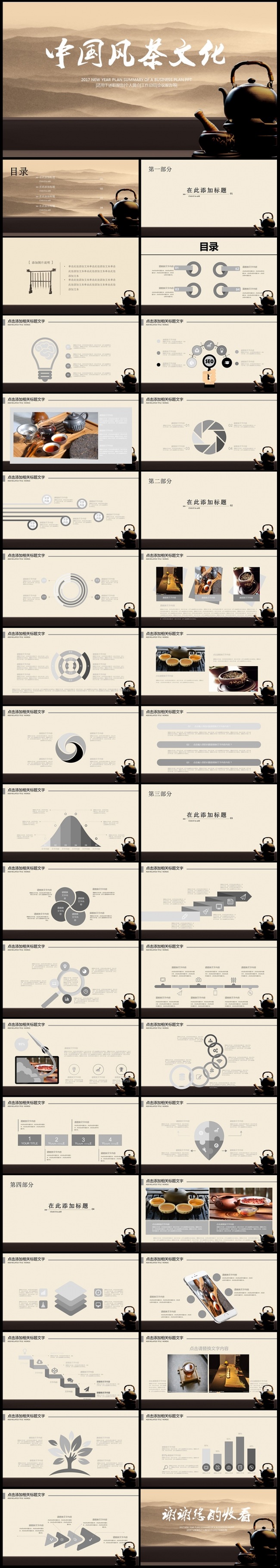 中国风中国茶文化茶叶知识ppt图片下载