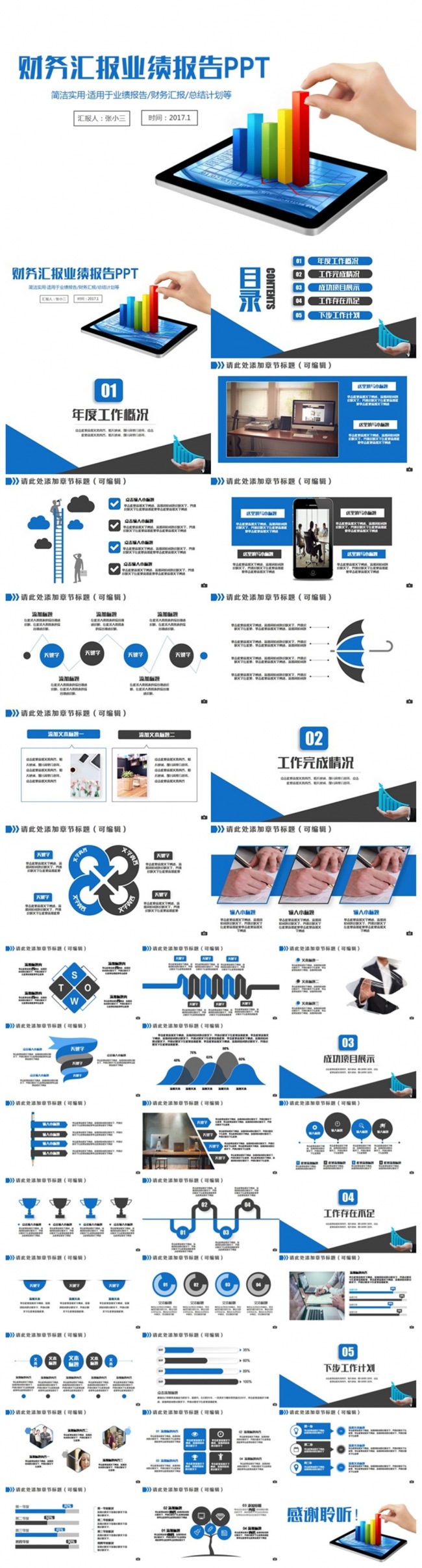 动感简洁业绩汇报财务报告总结计划PPT