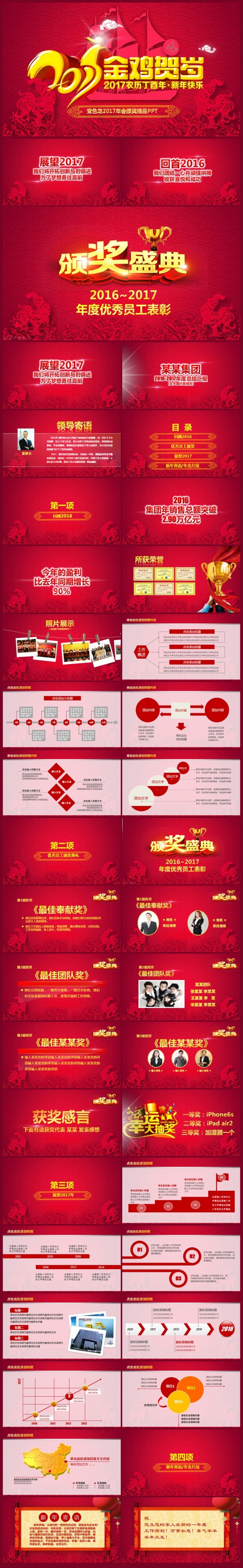 2017鸡年企业颁奖年会誓师大会动态ppt