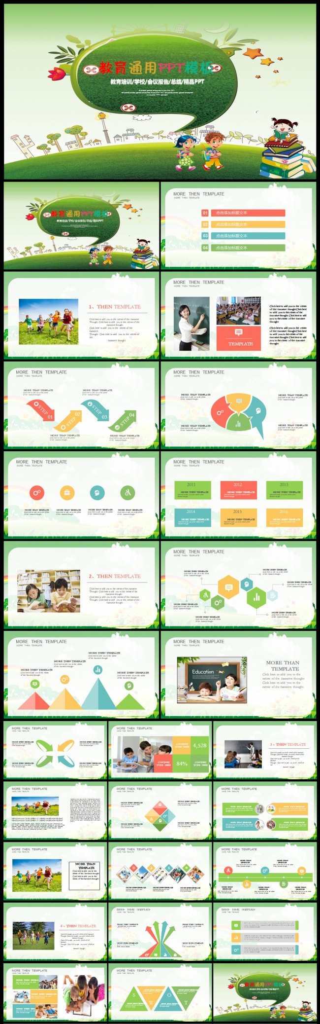 儿童教育培训教师公开说课家长会议通用PPT模板