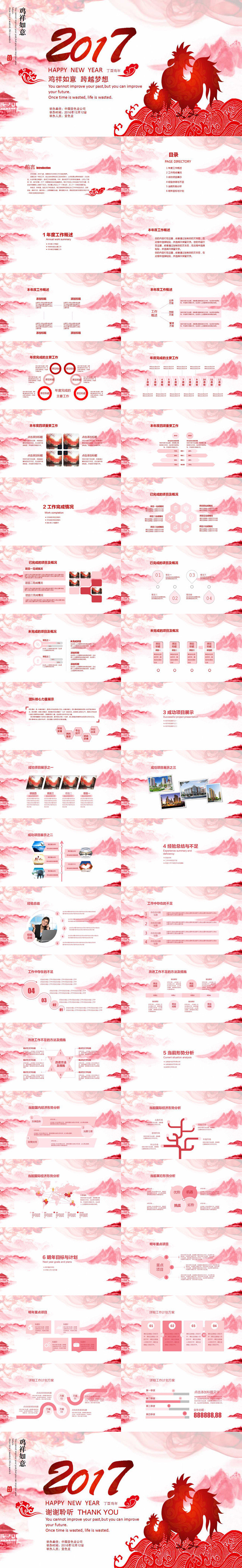 2017精品推荐40页超值合集《鸡祥如意》商业计划总结年会等