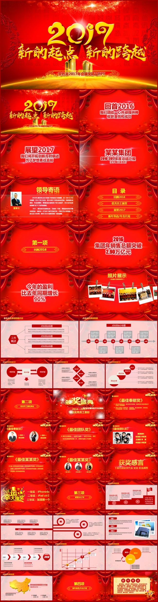 2017鸡年企业颁奖典礼年会誓师大会动态ppt