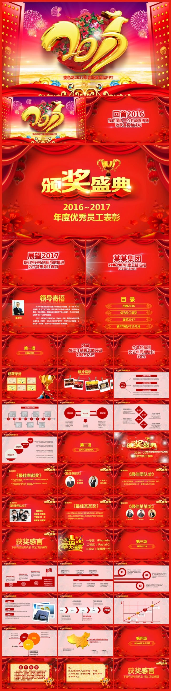 2017开门红鸡年企业颁奖年会誓师大会动态ppt