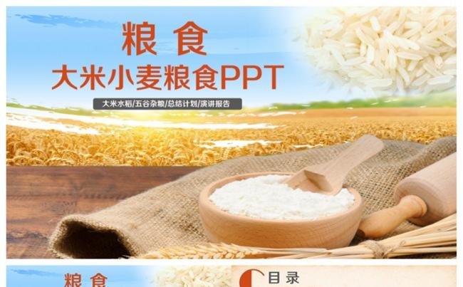 精美大米小麦五谷杂粮粮食农产品PPT缩略图