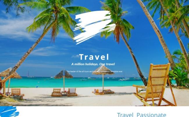 夏威夷旅游公司足迹心情相册PPT模版缩略图
