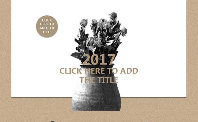 2017清新文艺插花风干花系列工作总结PPT模板缩略图