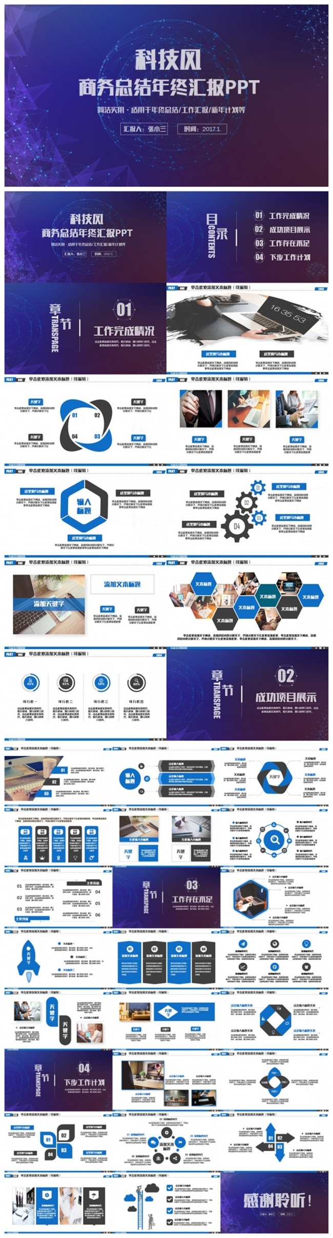 创意互联网云计算移动科技行业总结汇报计划PPT