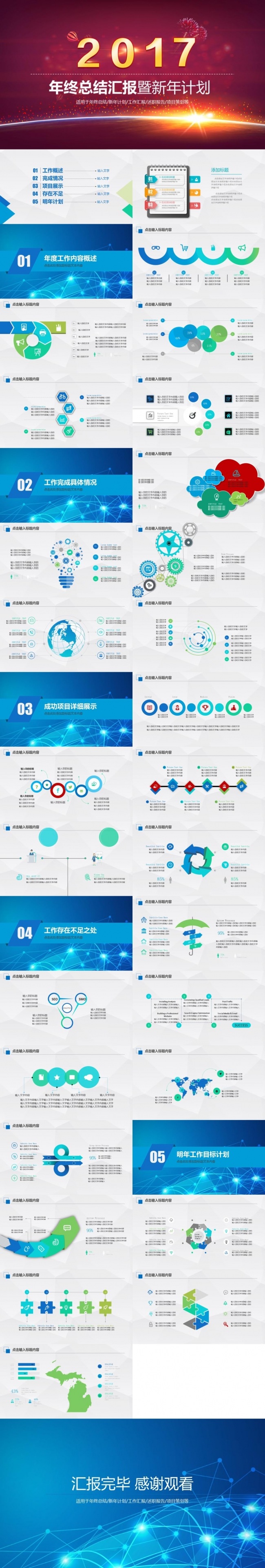 2017工作汇报ppt 述职报告 工作报告 年度总结PPT