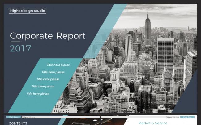 动态创意商务年终总结汇报PPT模板缩略图