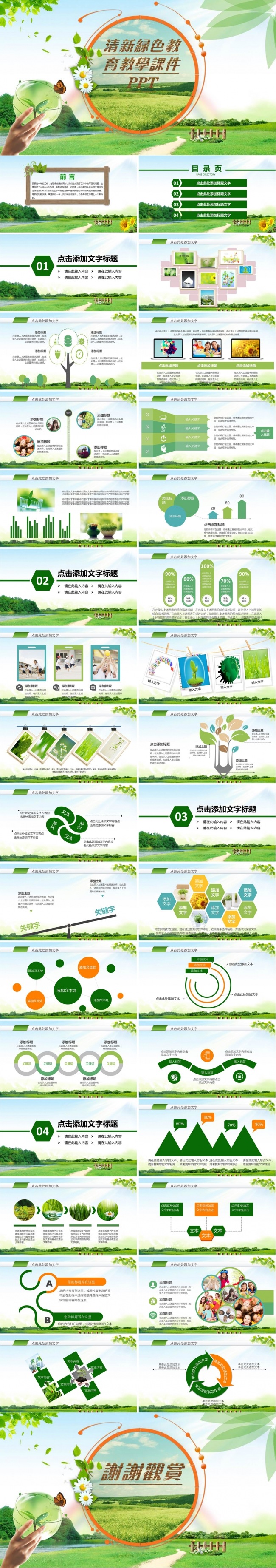 教师说课清新绿色教育教学培训课件ppt