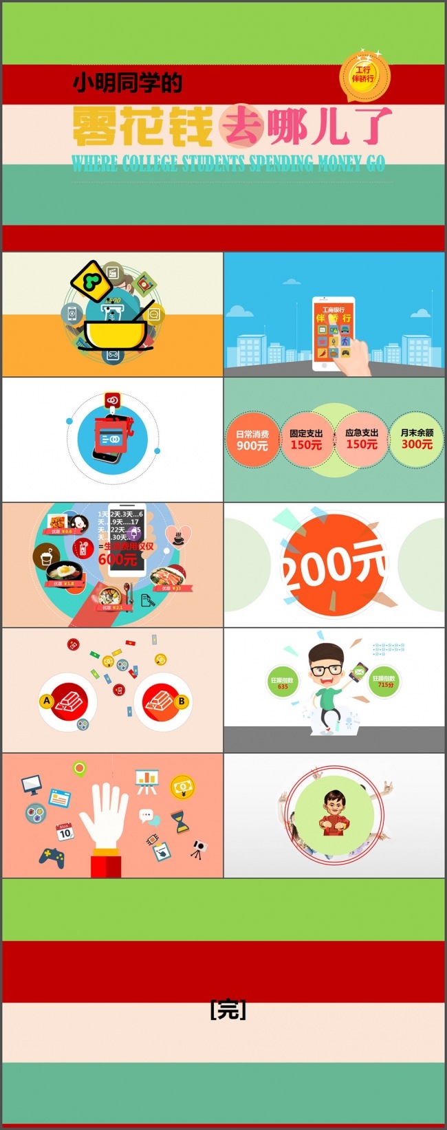 卡通版工商银行信用卡宣传动画PPT