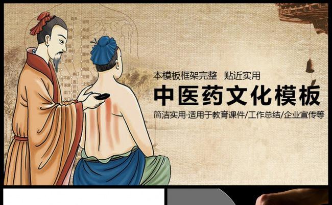 中医中药养生医疗卫生中国风PPT素材下载缩略图