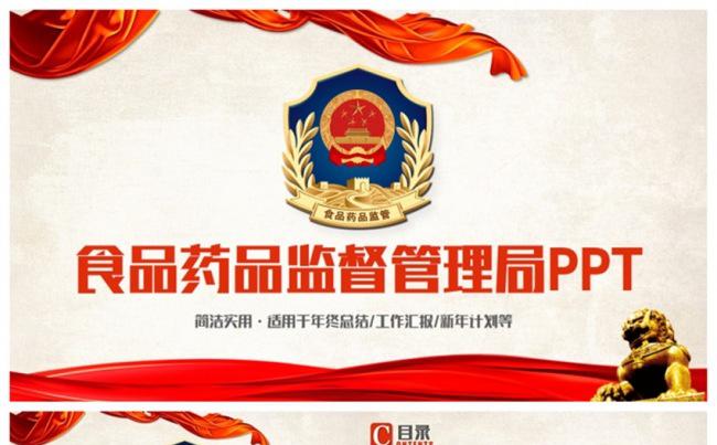 简洁大气食品药品监督管理局工作PPT缩略图