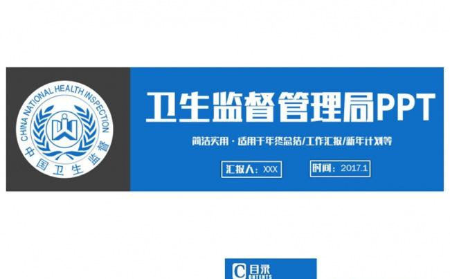 简洁大气卫生监督管理局工作PPT缩略图
