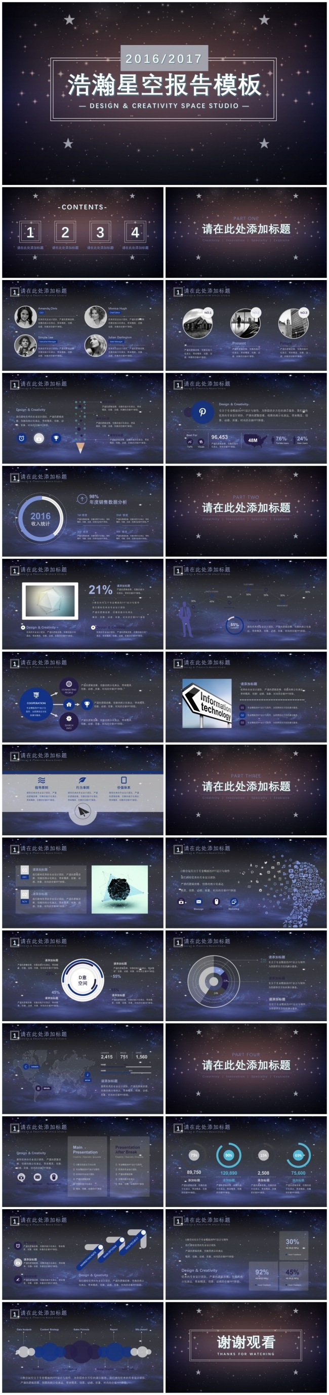 浩瀚星空商务报告模板