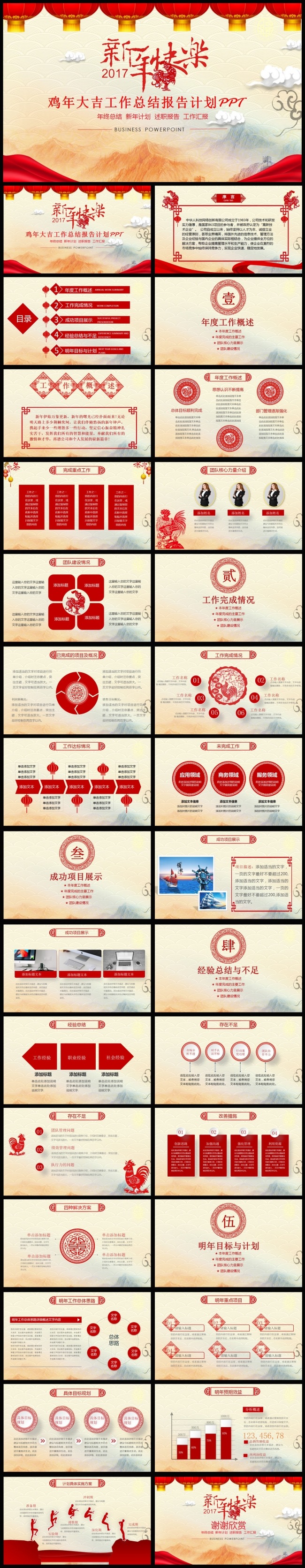 2017年工作计划年终总结通用汇报PPT模板