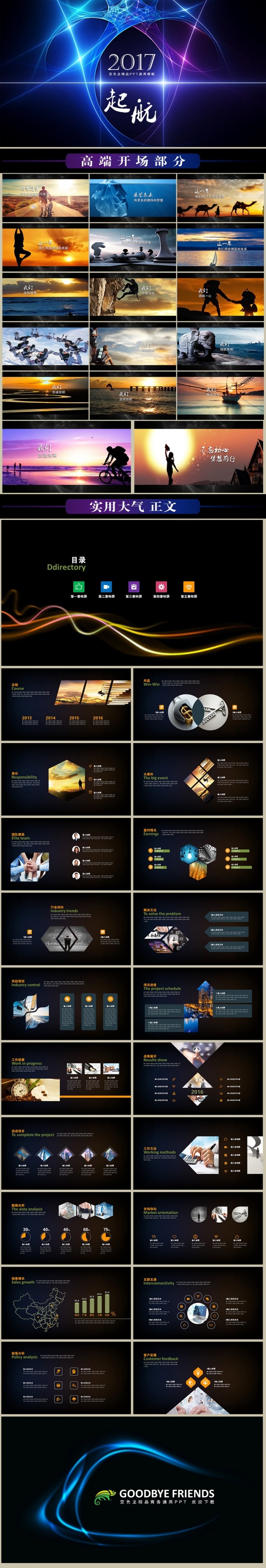 梦想起航公司简介商务PPT扁平化PPT微立体PPT总结计划