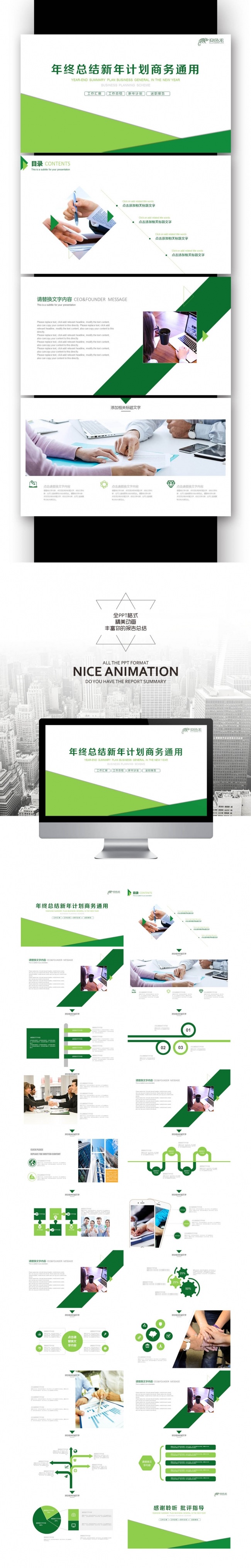 【壹德】2017鸡年商务报告 工作汇报 新年计划 业绩报告