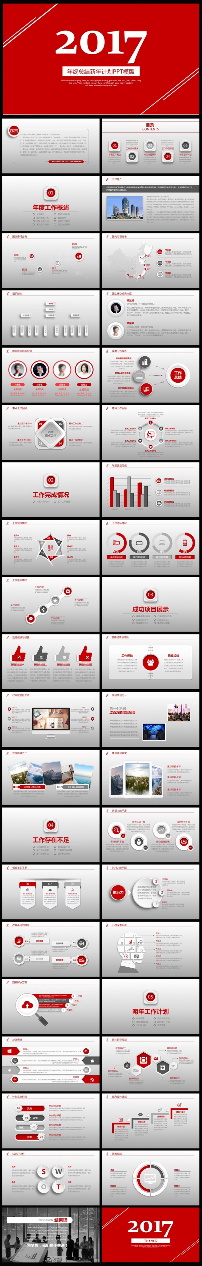 2017年终总结计划工作汇报PPT模板