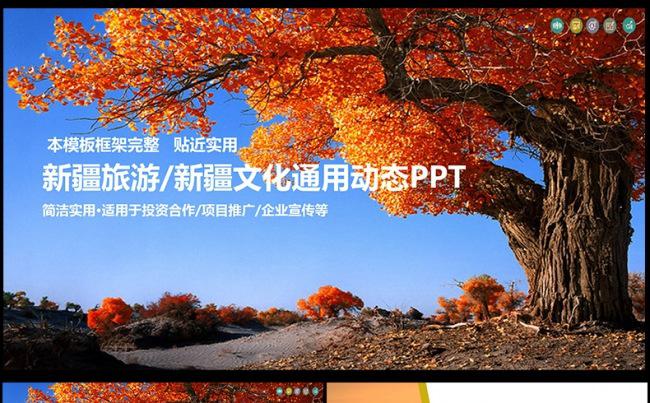  新疆民族风情旅游动态ppt模板缩略图