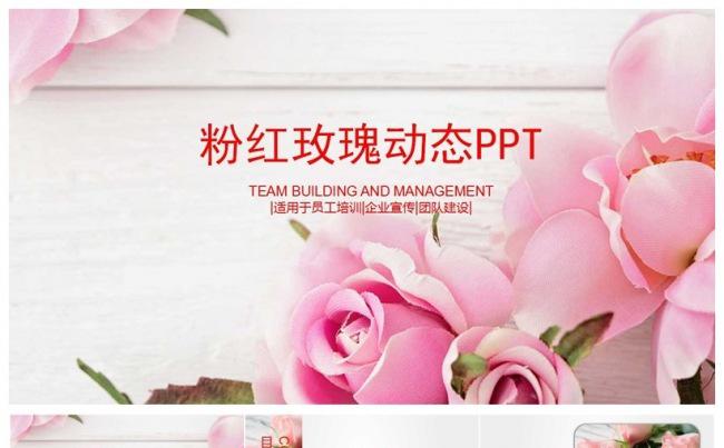 玫瑰小清新员工入职培训PPT模板缩略图