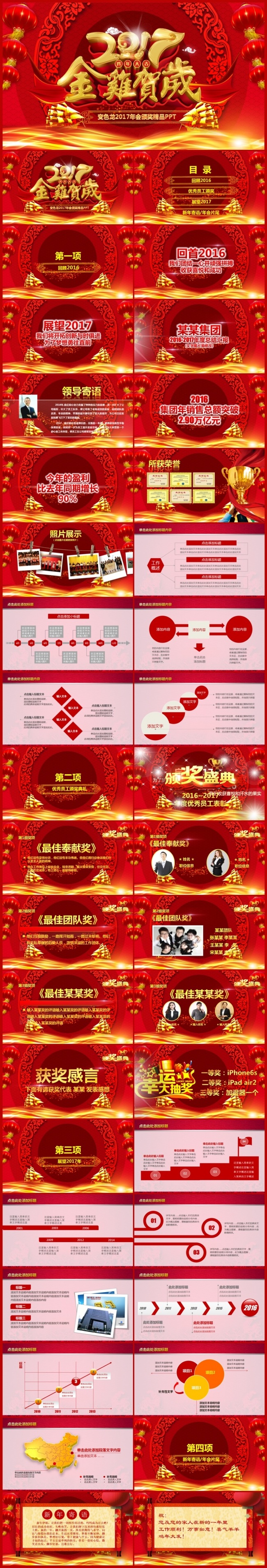 鸡年企业颁奖年会誓师大会2017工作计划开门红年终总结ppt