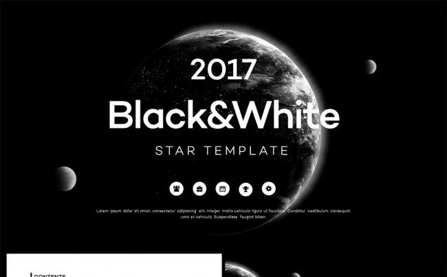 【邦果】简约黑白星空企业推介商务模板缩略图
