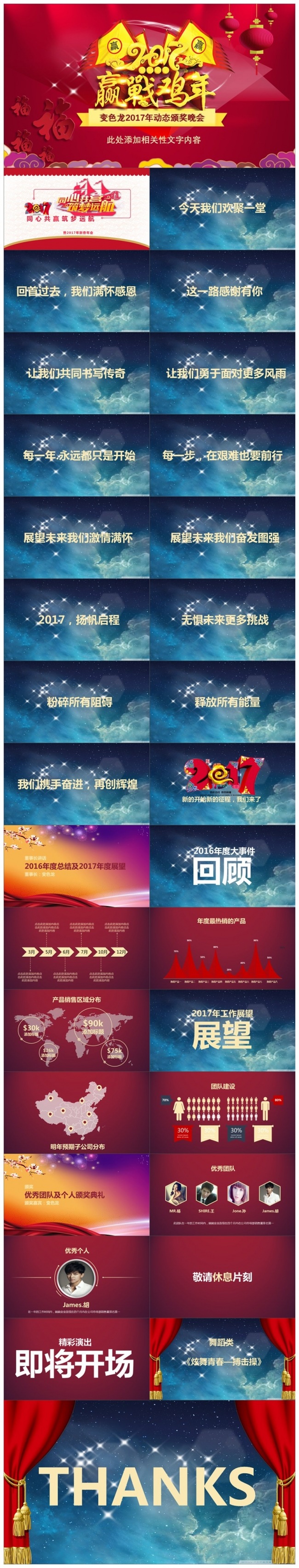 2016鸡年春节企业公司联欢晚会年会优秀员工颁奖典礼