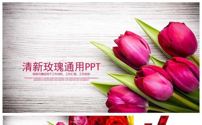 唯美小清新工作总结汇报PPT模板缩略图