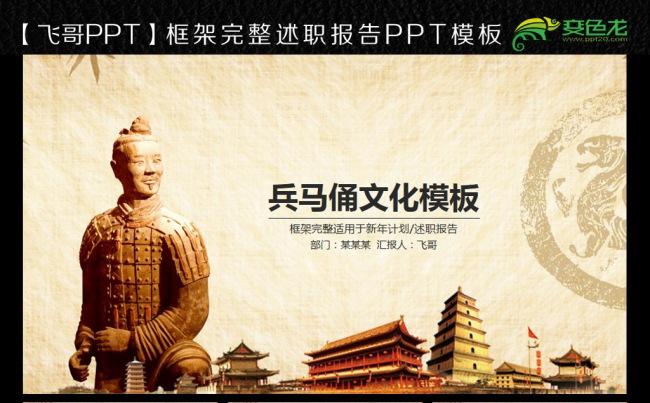 西安文化兵马俑ppt模板缩略图