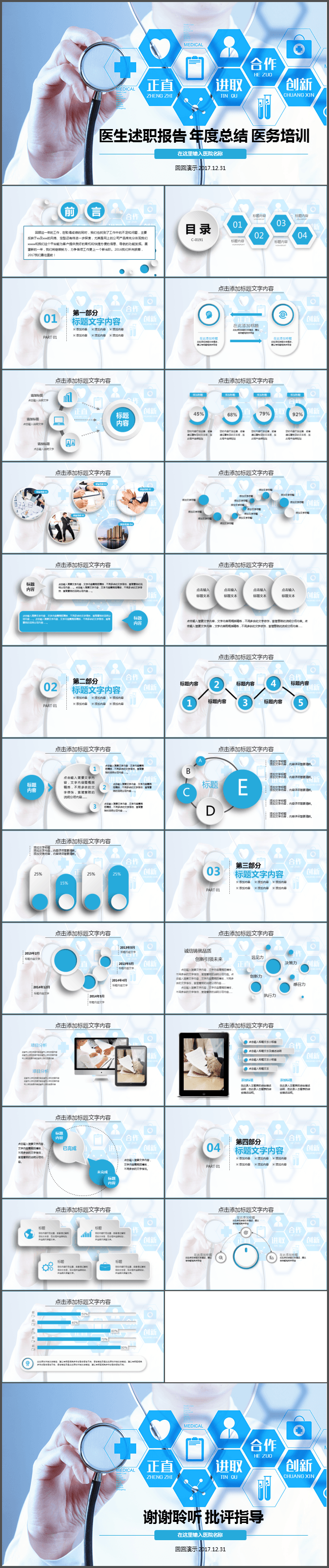 医生述职报告 年度总结 医务培训PPT