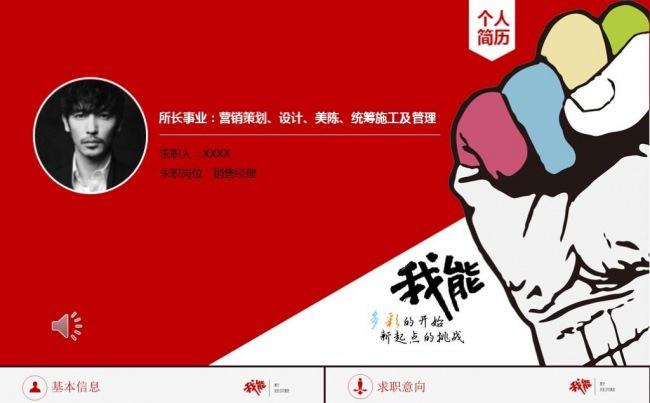 时尚个人简历竞聘职位大学生毕业生求职应聘述职报告PPT模板缩略图