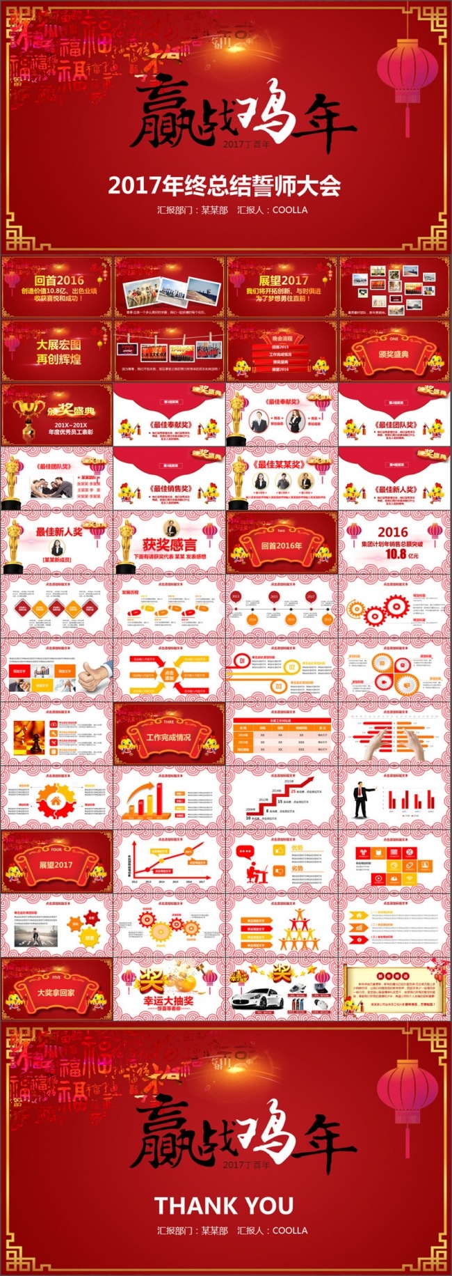 2017鸡年誓师大工作总结颁奖年会PPT