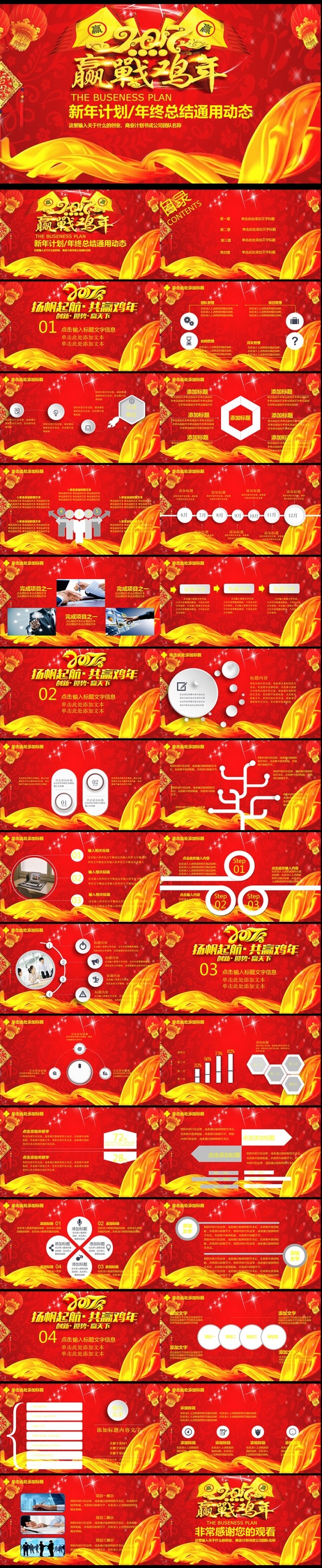 赢战鸡年2017年终总结誓师年会PPT