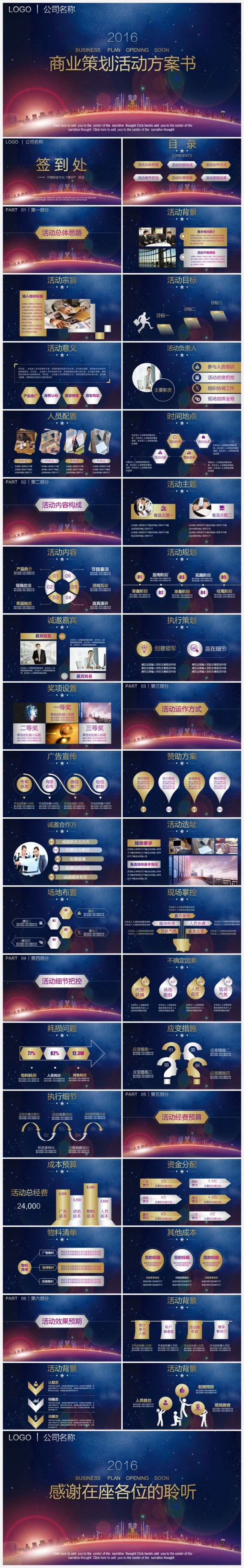商业策划营销公关活动方案总结计划PPT