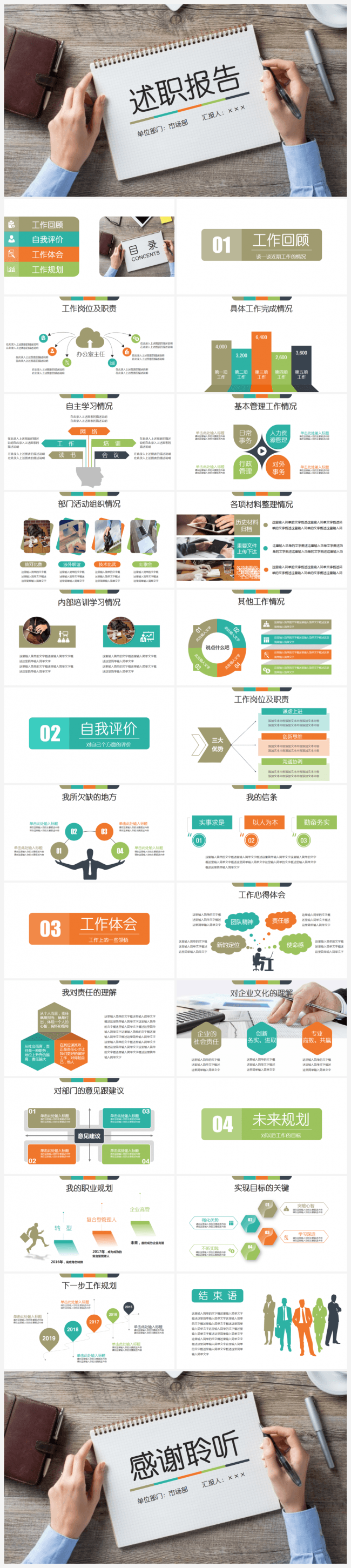 稳重简约个人工作转正述职报告商务PPT