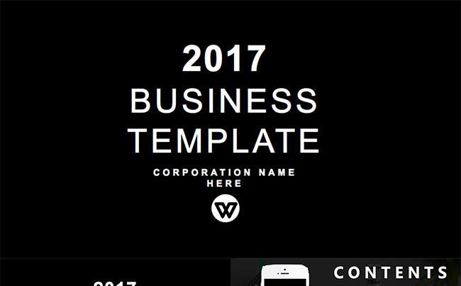 20商务通用黑白简约风商务PPT模板缩略图