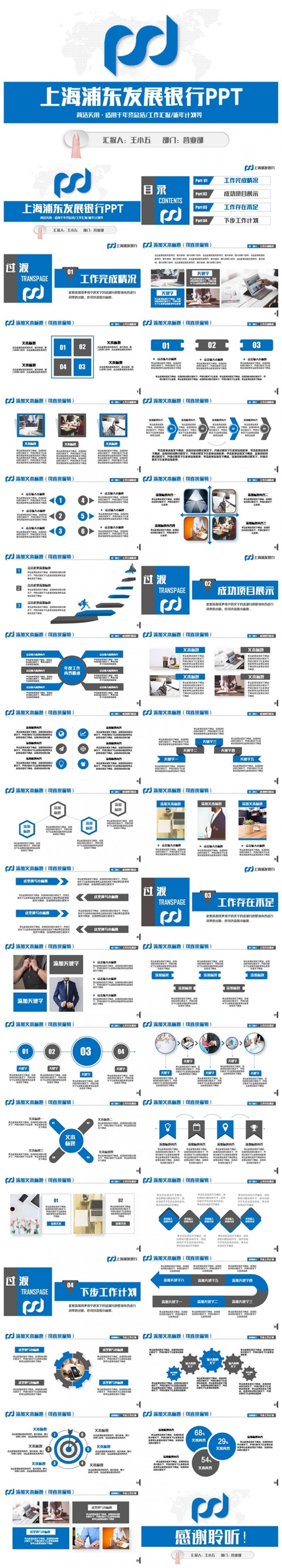 简洁动感上海浦东发展银行浦发银行PPT