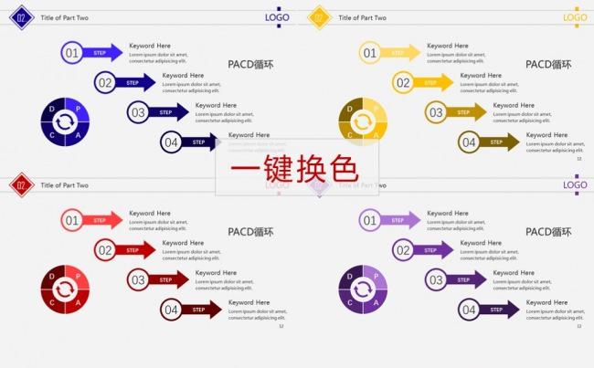 深蓝色通用总结汇报模板 （可一键换色）缩略图