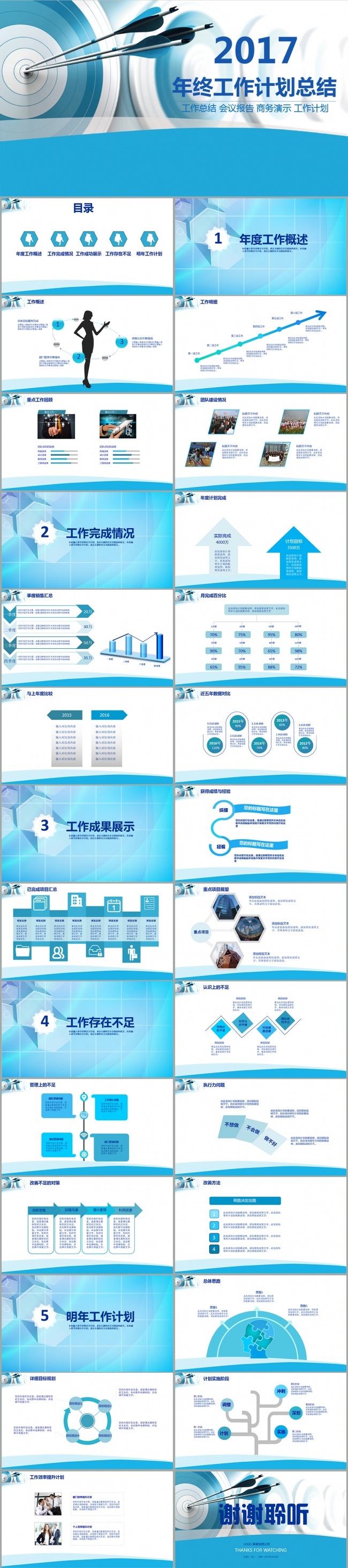 简约时尚通用销售年终工作总结汇报ppt模板