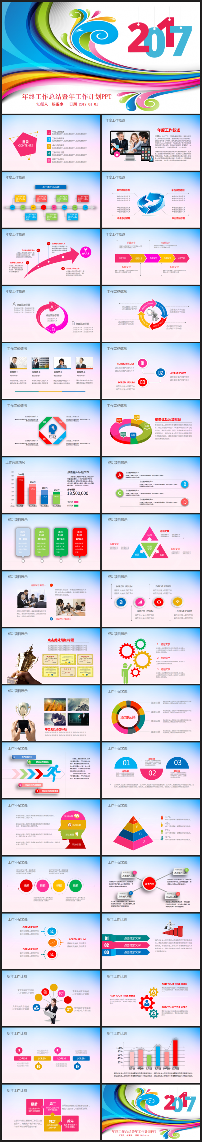 【精品】绚丽2017工作计划商务金融互联网总结汇报述职通用