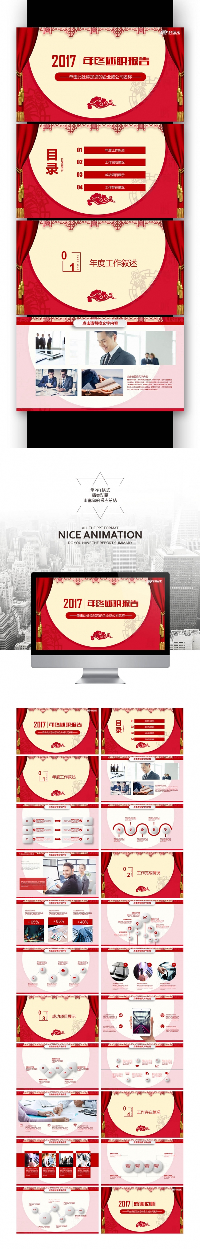 【壹德】商务报告 鸡年 工作报告总结 工作计划 年终述职报