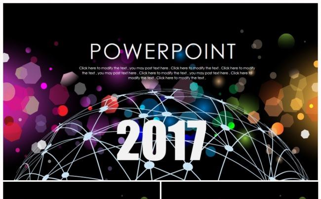 【炫酷华丽】多彩唯美2017工作计划年终总结PPT模板缩略图