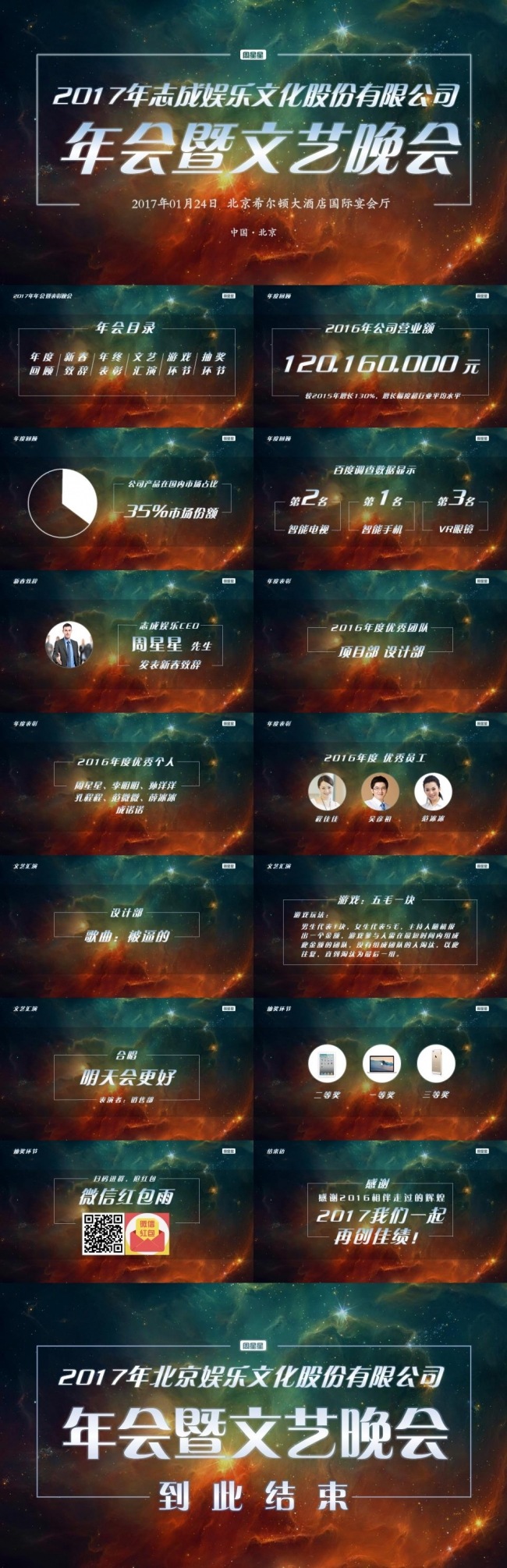 2017年年会暨表彰文艺晚会|颁奖晚会PPT模板