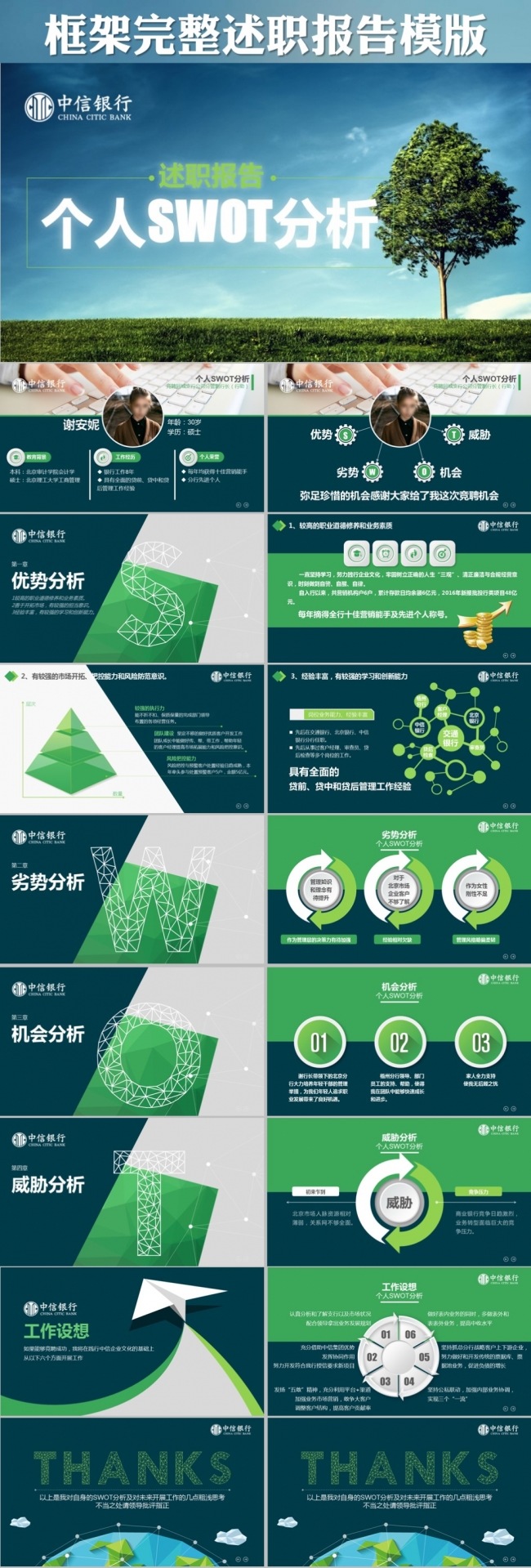 个人SWOT分析述职报告PPT模版