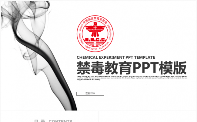 禁毒教育禁毒委员会工作总结PPT模版缩略图