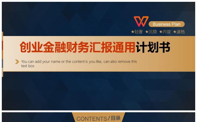 （精品推荐）通用创业金融财务汇报通用计划书模板缩略图