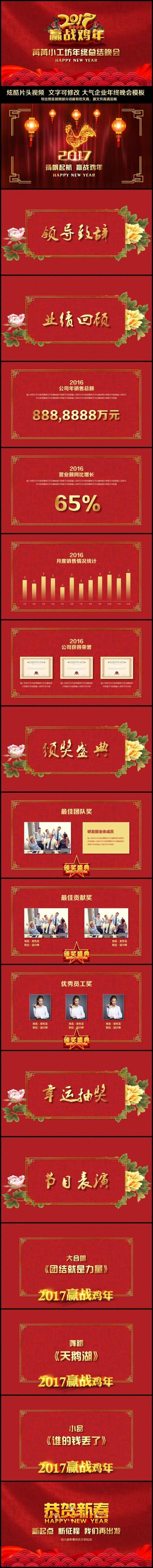 【炫酷片头】2017年终晚会 总结 颁奖模板